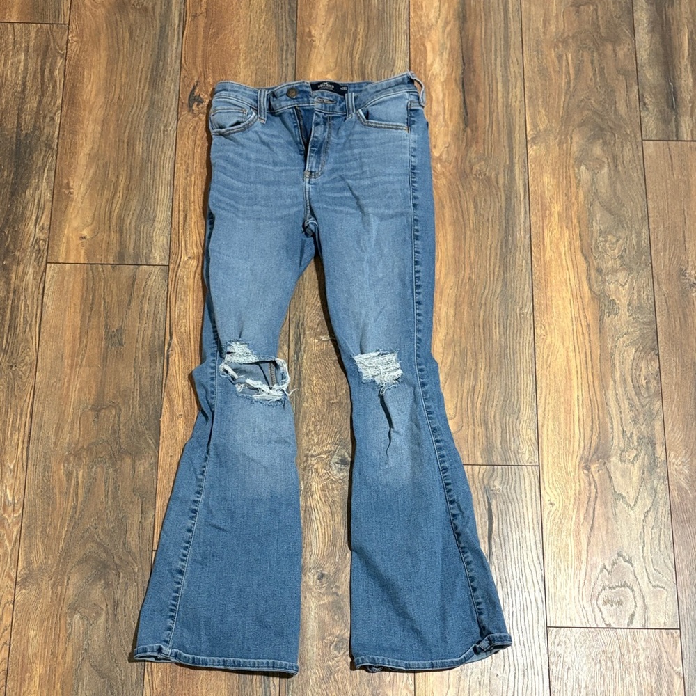 Hollister Distressed Blue Flare Jeans